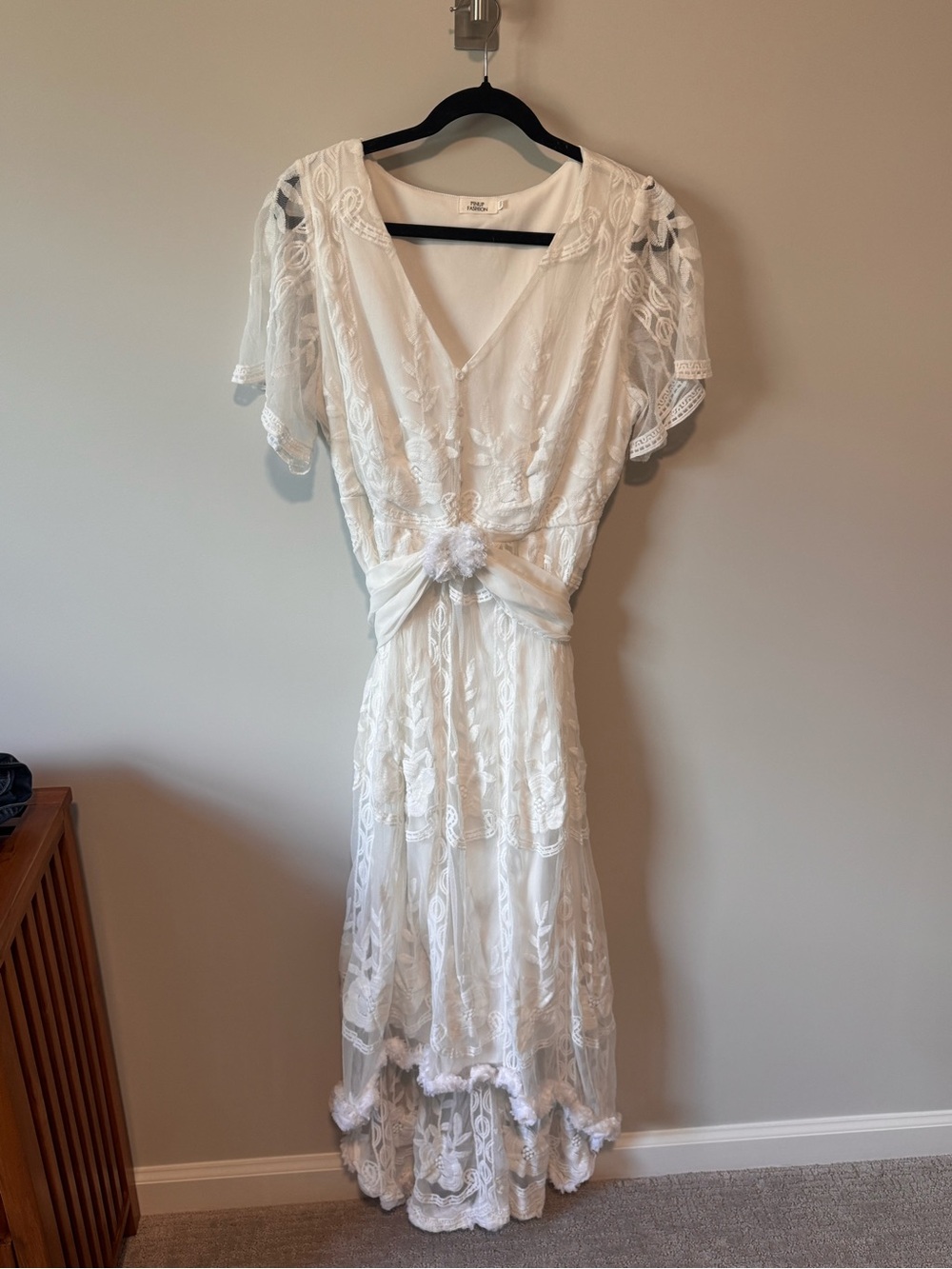 Ivory Lace High Vintage Bridal Engagement Plus Size Boho Cottagecore 14W